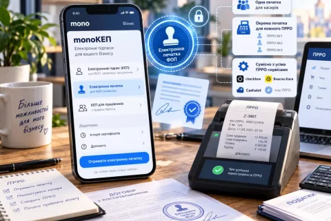 У mono з’явилася електронна печатка ФОП для ПРРО