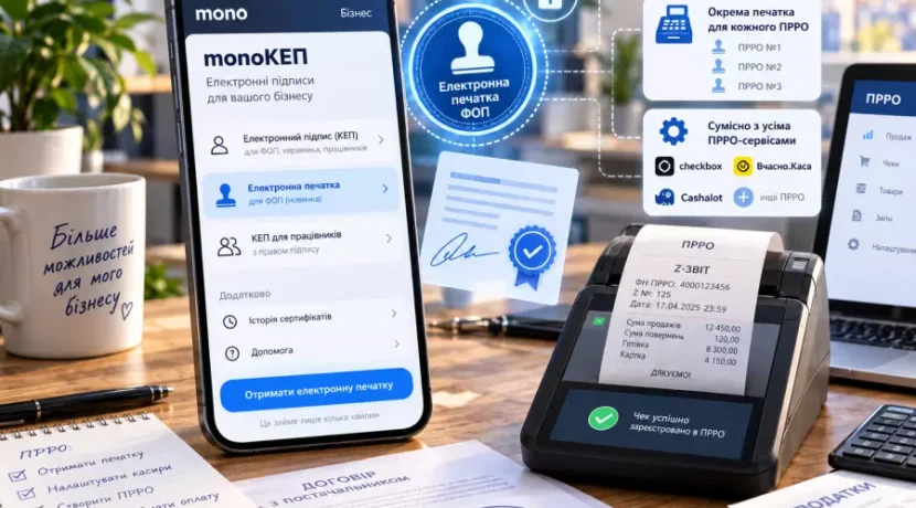 У mono з’явилася електронна печатка ФОП для ПРРО